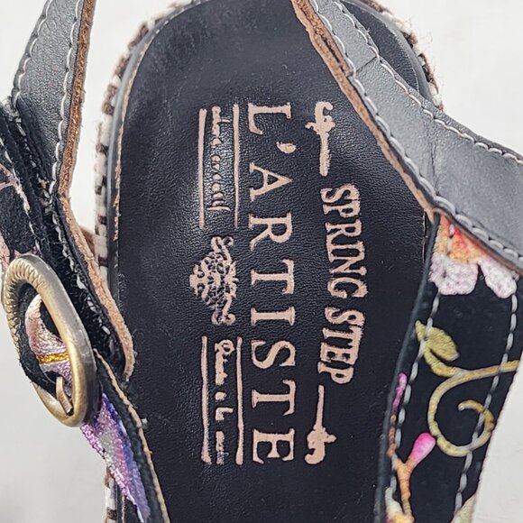 L'ARTISTE by Spring Step Jivvi Floral Houndstooth Print Sandals - Picture 8 of 11